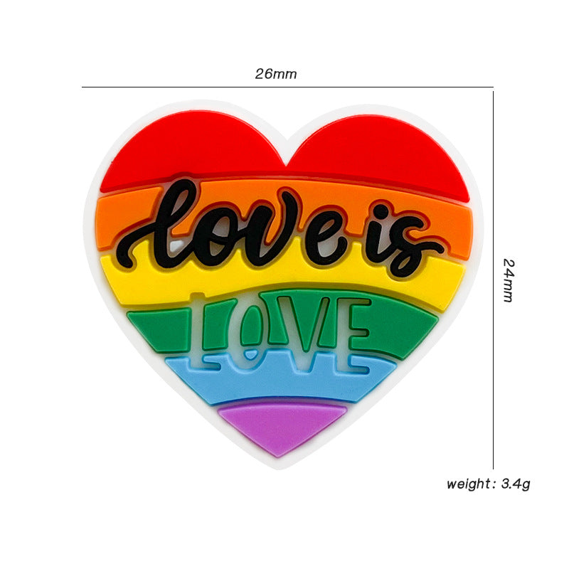 Wholesale Multicolor Heart DIY Focal beads Silicone 10pcs/20pcs/30pcs